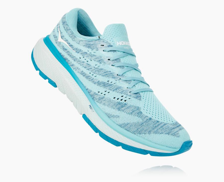 Walking Shoes Womens - Hoka One One Cavu 3 - Blue - YJWFEKB-87